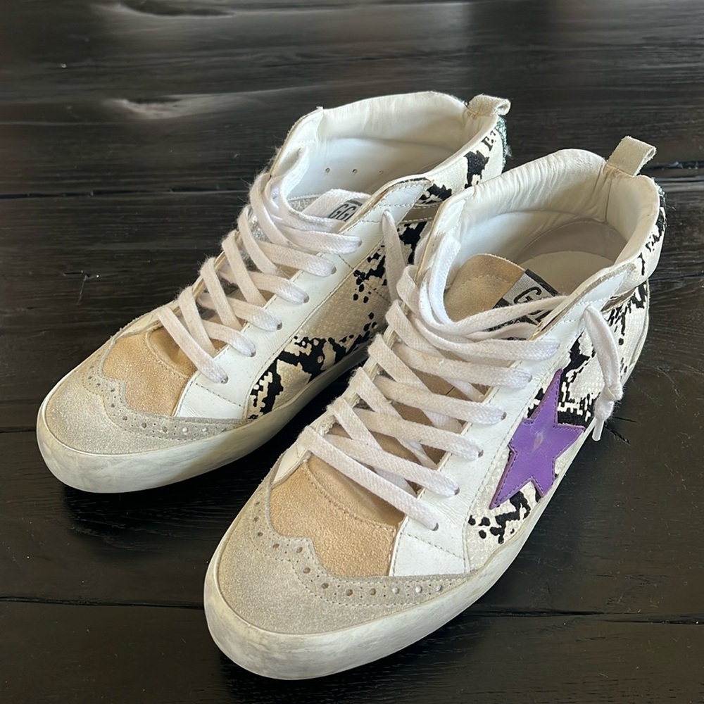 Golden Goose Mid Star Classic suede toe snake leather 38